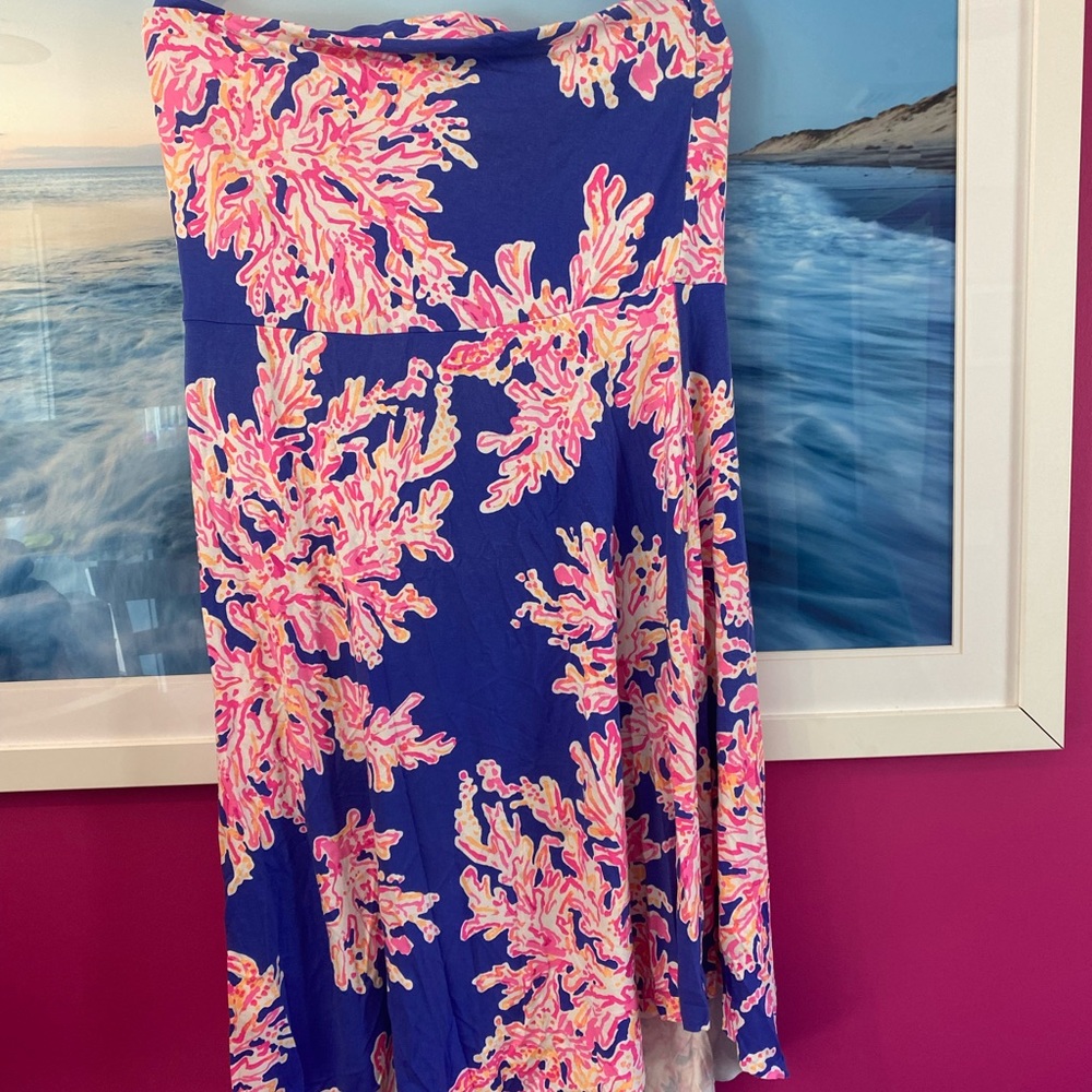 Lilly Pulitzer strapless dress, perfect for date night!
